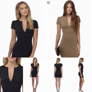 Tobi Gray Bodycon V-Neck Dress Size M NEW w/o tags
